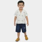 Boys White Cuban Casual Shirt, White, small