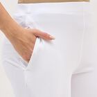 Women's Bright White Cotton Blend Ankle-Length Churidar, सफ़ेद, small image number null