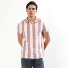 Men's Collared Half Sleeves T-Shirt, Pink, small image number null