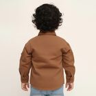 Infants Warm Chestnut Brown Cotton Classic Collar Casual Shirt, Beige, small image number null