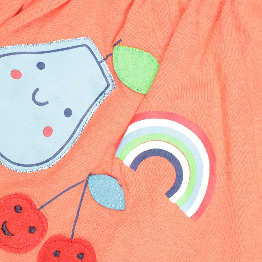 Infants Cotton Round Neck Hipster Set, Coral, large image number null