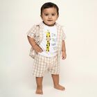 Infants Light Beige Cotton Half Sleeve Classic Casual Shirt, Beige, small image number null