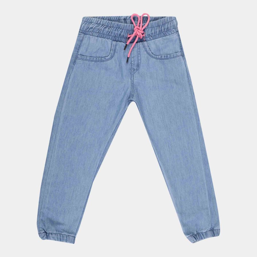 Girls Basic Jeans, Mid Blue, large image number null