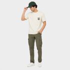 Men's White Round Neck Regular T-Shirt, White, small