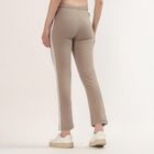 Women's Grey Slim Fit Cuffed Track Pants, Beige, small