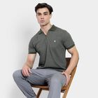 Men's Collared Half Sleeves T-Shirt , गहरा हरा, small image number null