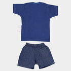 Infants Cotton Round Neck Baba Suit, Dark Blue, small image number null
