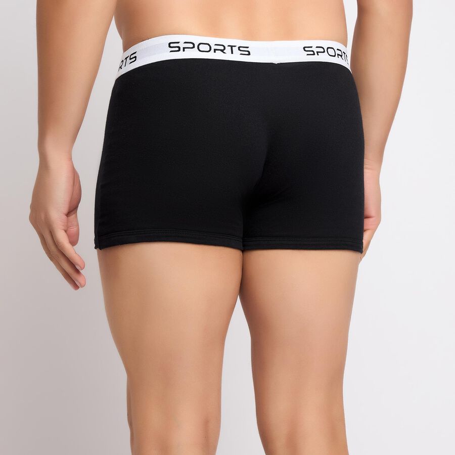 Men's 100% Cotton Trunks, Black, large
