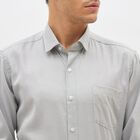 Men's Light Grey Slim Fit Classic Shirt, हल्का ग्रे, small image number null