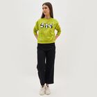 Women's Light Green Crew Neck Casual Sweatshirt, हल्का हरा, small image number null