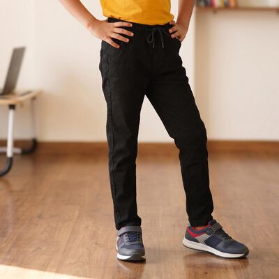 Boys' Black Drawstring Jeans
