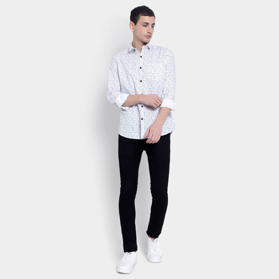 Cotton Printed Casual Shirt, White, large image number null