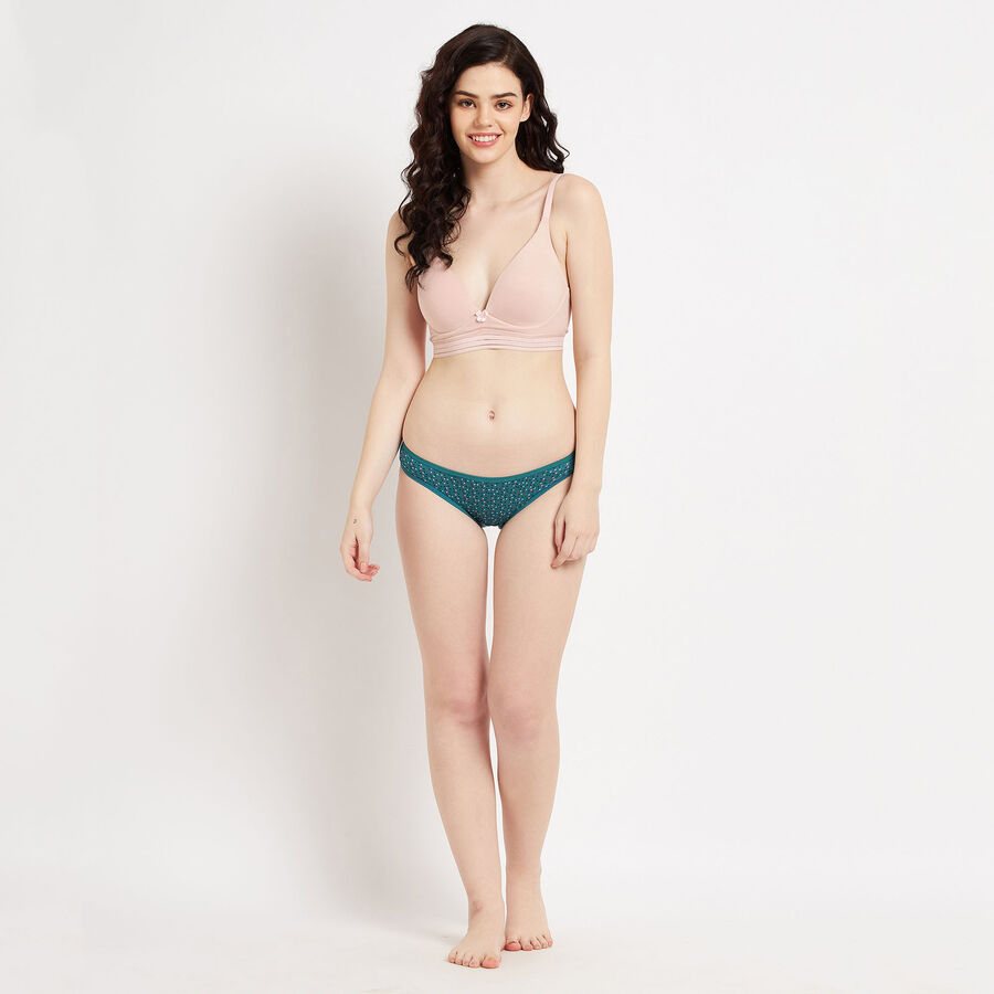 Cotton Printed Panty, Teal Blue, large image number null