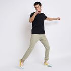 Men's Slim Fit Casual Trousers, हल्का हरा, small