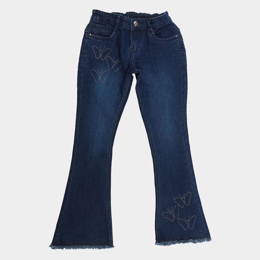 Girls' Jeans, Mid Blue, large