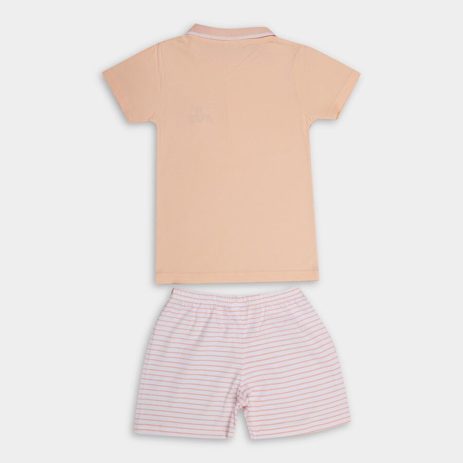 Infant Boys' 100% Cotton Baba Suit , Peach, large