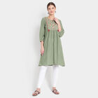3/4Th Sleeves Empire Line Kurta, Light Green, small image number null