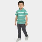 Boys Green Polo Neck Casual T-Shirt, हल्का हरा, small