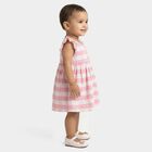 Infants' Pink Cotton Casual Frock, Pink, small