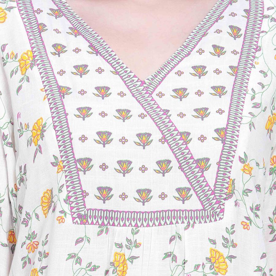 Printed Kurta, Off White, large image number null