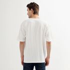 Men's Snow White Round Neck Casual T-Shirt, White, small