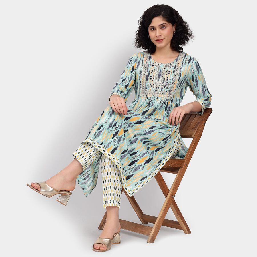 Ladies' Ethnic Set, हल्का हरा, large image number null
