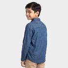 Boys Blue Casual Shirt, Mid Blue, small