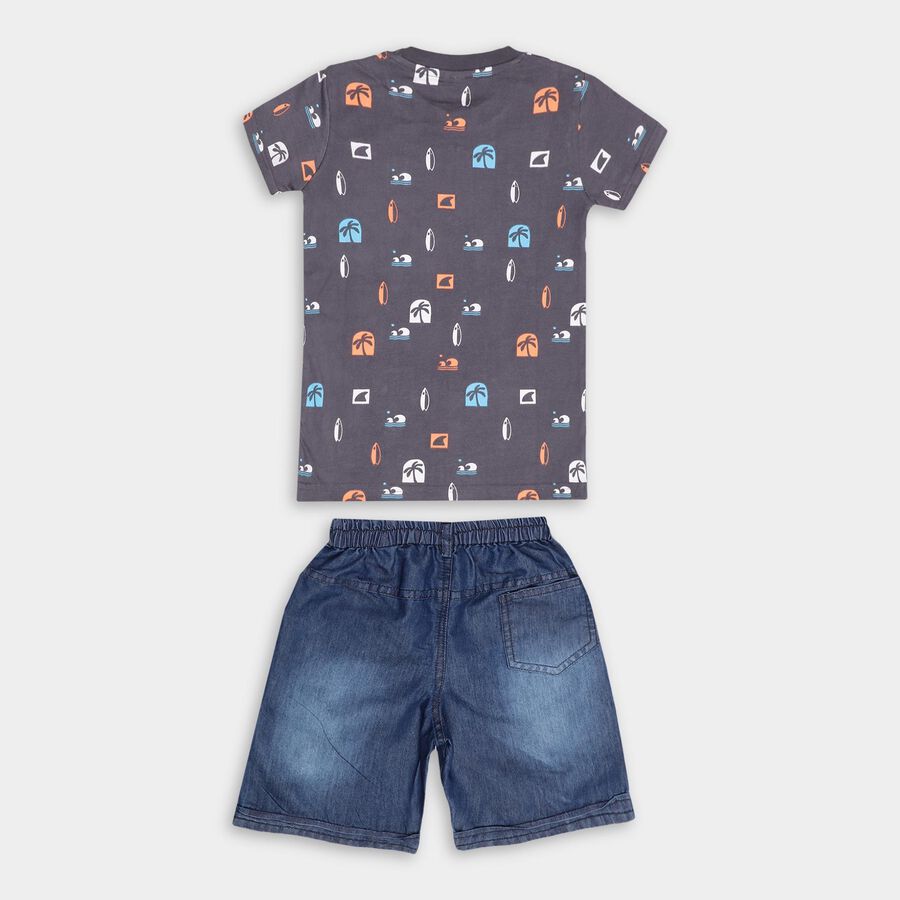 Boys' 100% Cotton Woven Baba Suit, Charcoal, large image number null