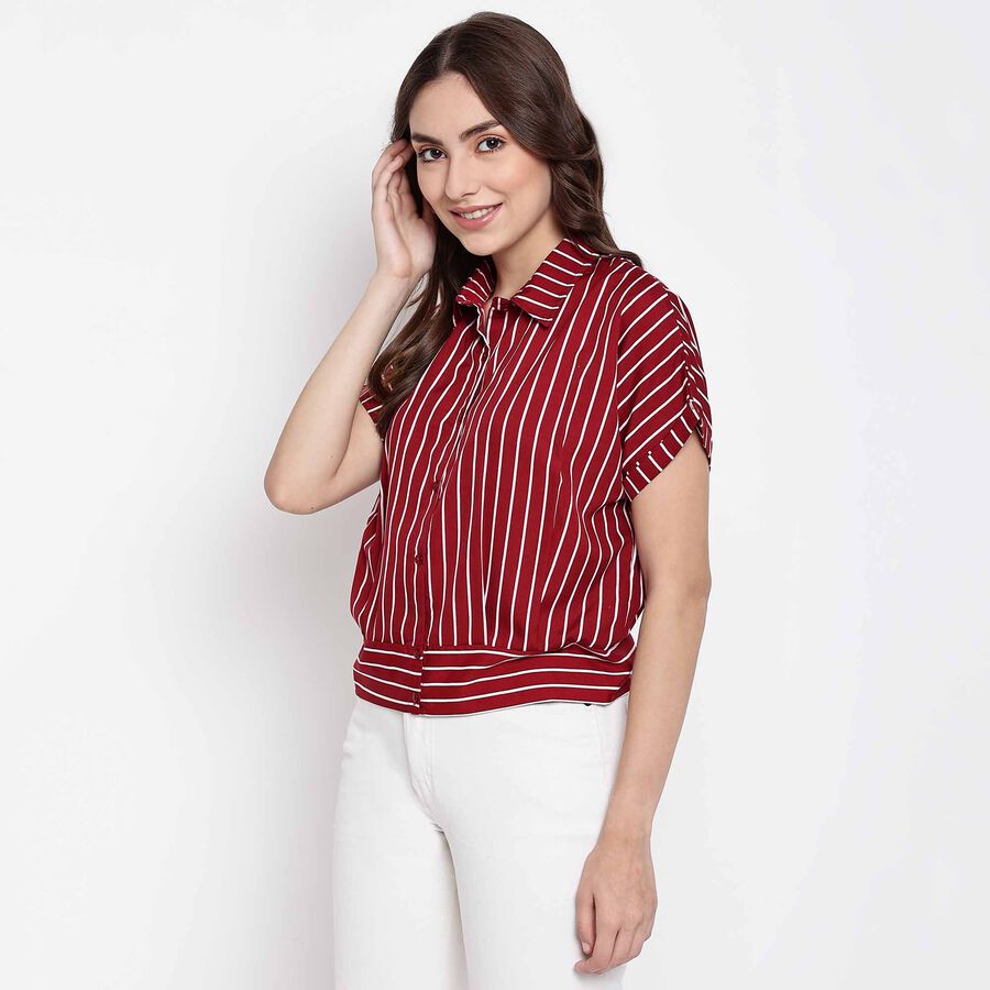 Stripes Shirt, Maroon, large image number null