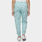 Girls' Blue Regular Fit Graphic Printed Pyjama, Light Blue, small