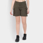 Ladies' 100% Cotton Shorts , गहरा हरा, small