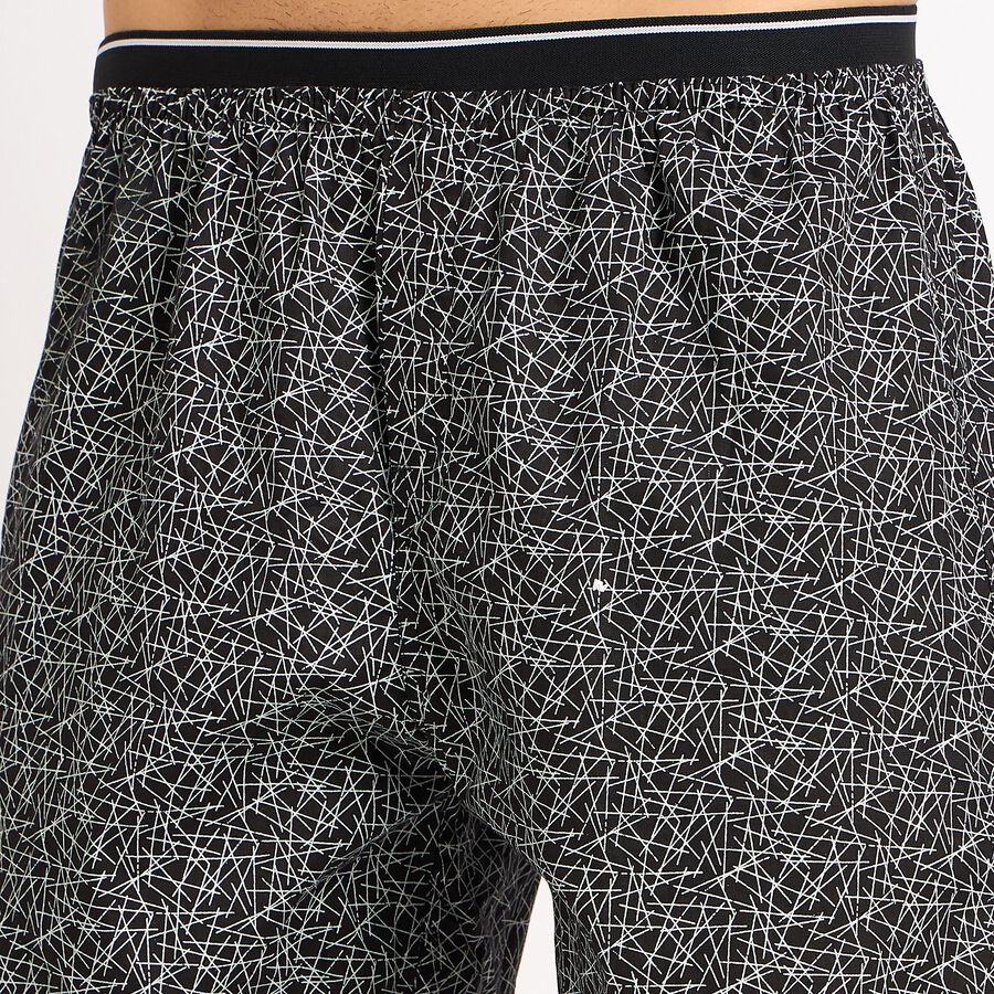 Men's 100% Cotton Boxers , Black, large