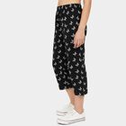 Girls' Black Regular Fit Side-Striped Capri, काला, small