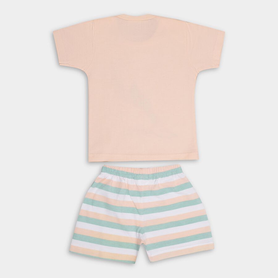 Infant Boys' 100% Cotton Baba Suit, Peach, large image number null