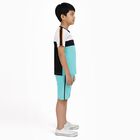 Boys' White Cotton Round Neck Color-Blocked Baba Suit, White, small image number null