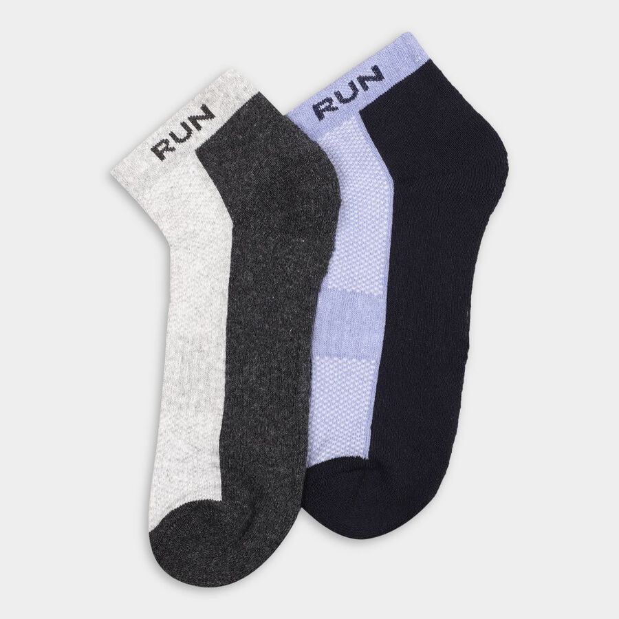 Men's Socks (Pack of 2), गहरा ग्रे, large