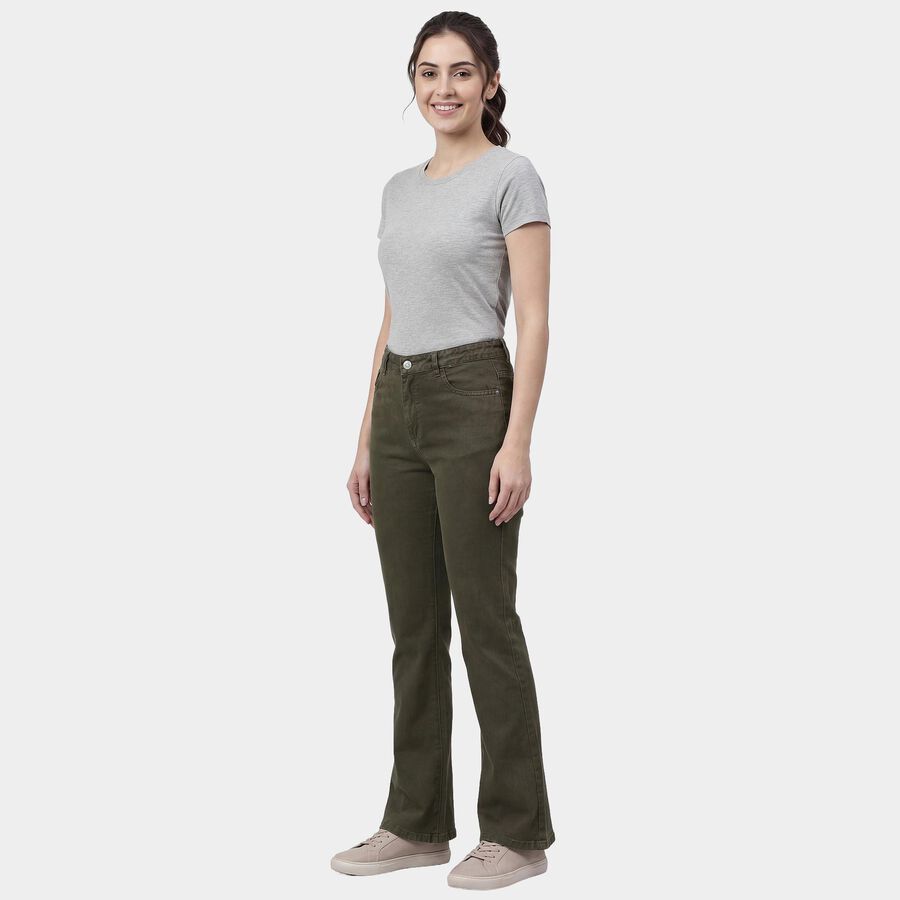 Women's Olive Slim Fit High-Rise Jeans, Olive, large