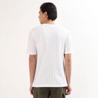 Men's Bright Snow White Round Neck Casual T-Shirt, White, small