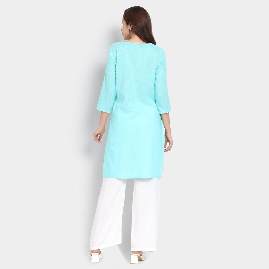 Ladies' 100% Cotton Kurta, Aqua, large image number null