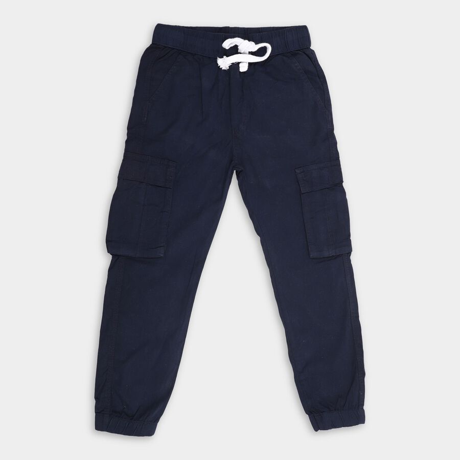 Boys'100% Cotton Trousers, Navy Blue, large image number null