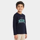 Boys Navy Blue Crew Neck Regular Boys T-Shirt, Navy Blue, small