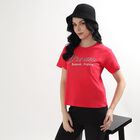 Ladies' 100% Cotton Round Neck T-Shirt, मूँगा (कोरल), small image number null