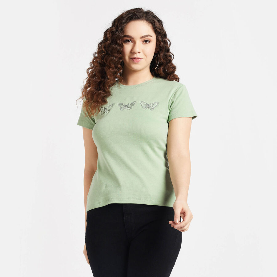 Round Neck T-Shirt, Light Green, large image number null