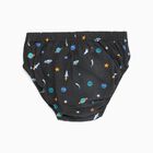 Boys' Black and Grey Cotton Blend Printed Briefs, चारकोल, small image number null