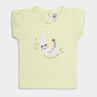 Infants Cotton Round Neck T-Shirt, Yellow, small image number null