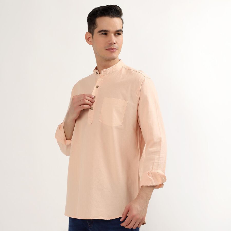 Men's 100% Cotton Kurta, पीच, large image number null