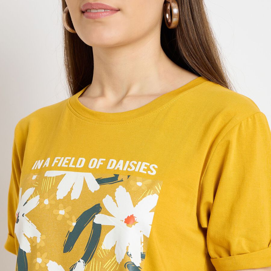 Ladies' Round Neck T-Shirt, Mustard, large image number null