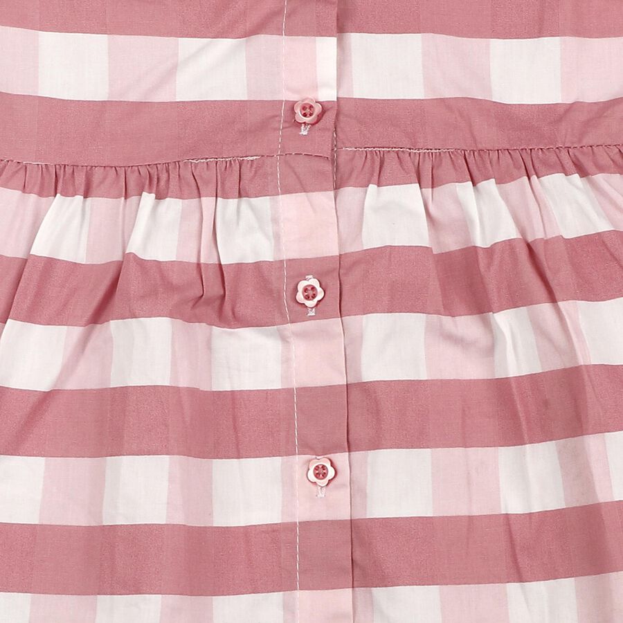 Infants' Pink Cotton Casual Frock, Light Pink, large