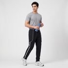 Men's Navy Blue Side-Striped Track Pants, नेवी ब्लू, small
