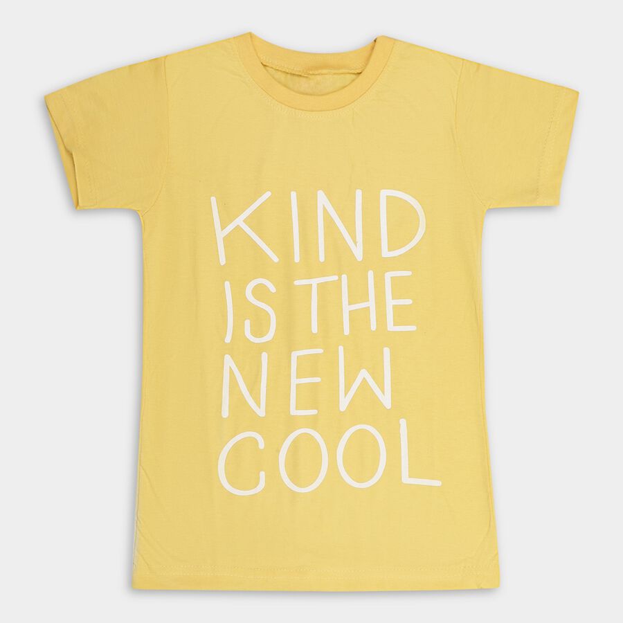 Boys' Half Sleeves T-Shirt , Mustard, large image number null